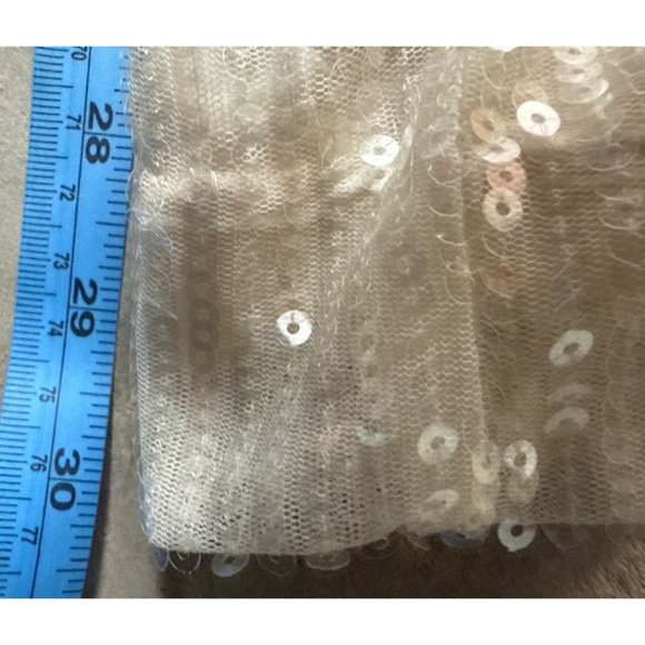 HOUSE OF HARLOW 1960 Women's Cream Sequin Wide Leg High Waist Palazzo Pants Sz 6 - Picture 12 of 13